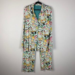 NICK & NORA Modal Blend Art Travel Photography Artist Print Pajama Set Size XL